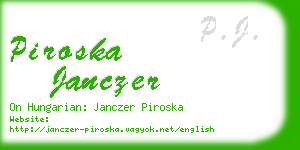 piroska janczer business card